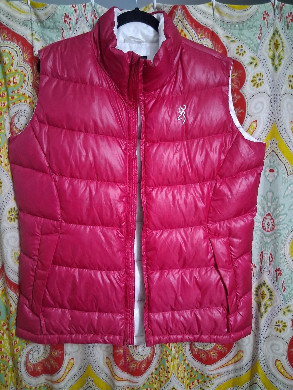 Browning Western Hot Pink Barbiecore y2k Down Quilted Gorpcore Puffer Vest Large